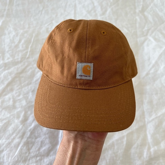 Carhartt Other - Carhartt Infant Stretch Elastic Back Hat Brown Solid Logo Patch 6 Panel